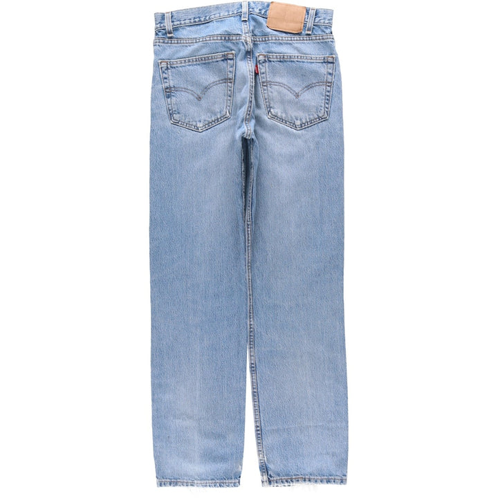 00'S Levi's 505 REGULAR FIT STRAIGHT LEG tapered denim pants made in USA men's w33 equivalent cotton Blue type light blue Vintage Second Hand