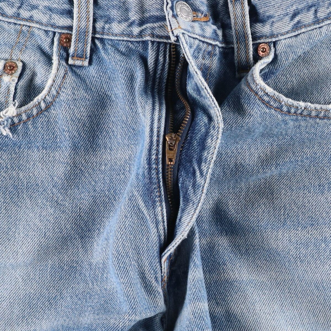 00'S Levi's 505 REGULAR FIT STRAIGHT LEG tapered denim pants made in USA men's w33 equivalent cotton Blue type light blue Vintage Second Hand