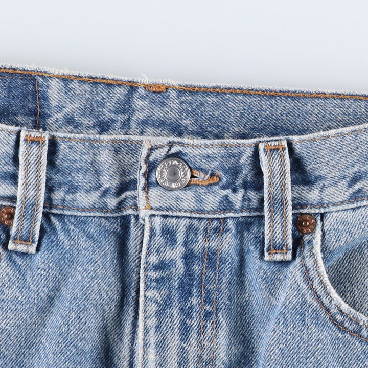 00'S Levi's 505 REGULAR FIT STRAIGHT LEG tapered denim pants made in USA men's w33 equivalent cotton Blue type light blue Vintage Second Hand