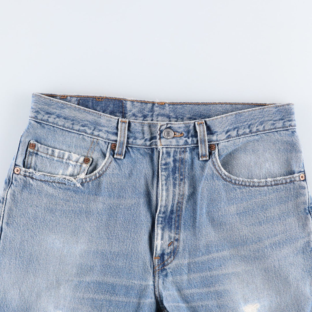 00'S Levi's 505 REGULAR FIT STRAIGHT LEG tapered denim pants made in USA men's w33 equivalent cotton Blue type light blue Vintage Second Hand
