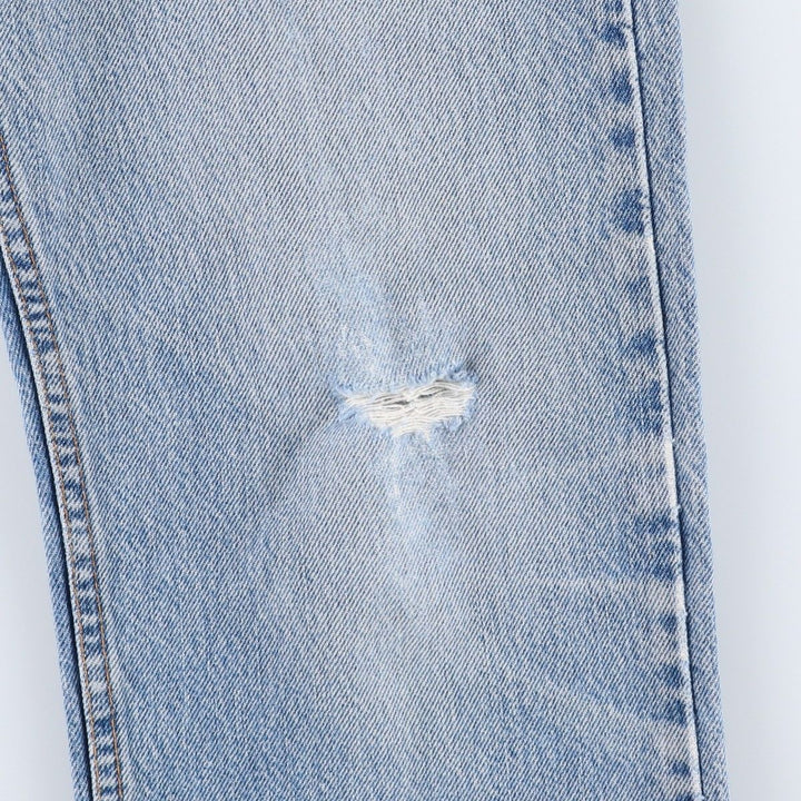 00'S Levi's 505 REGULAR FIT STRAIGHT LEG tapered denim pants made in USA men's w33 equivalent cotton Blue type light blue Vintage Second Hand