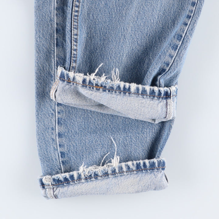00'S Levi's 505 REGULAR FIT STRAIGHT LEG tapered denim pants made in USA men's w33 equivalent cotton Blue type light blue Vintage Second Hand
