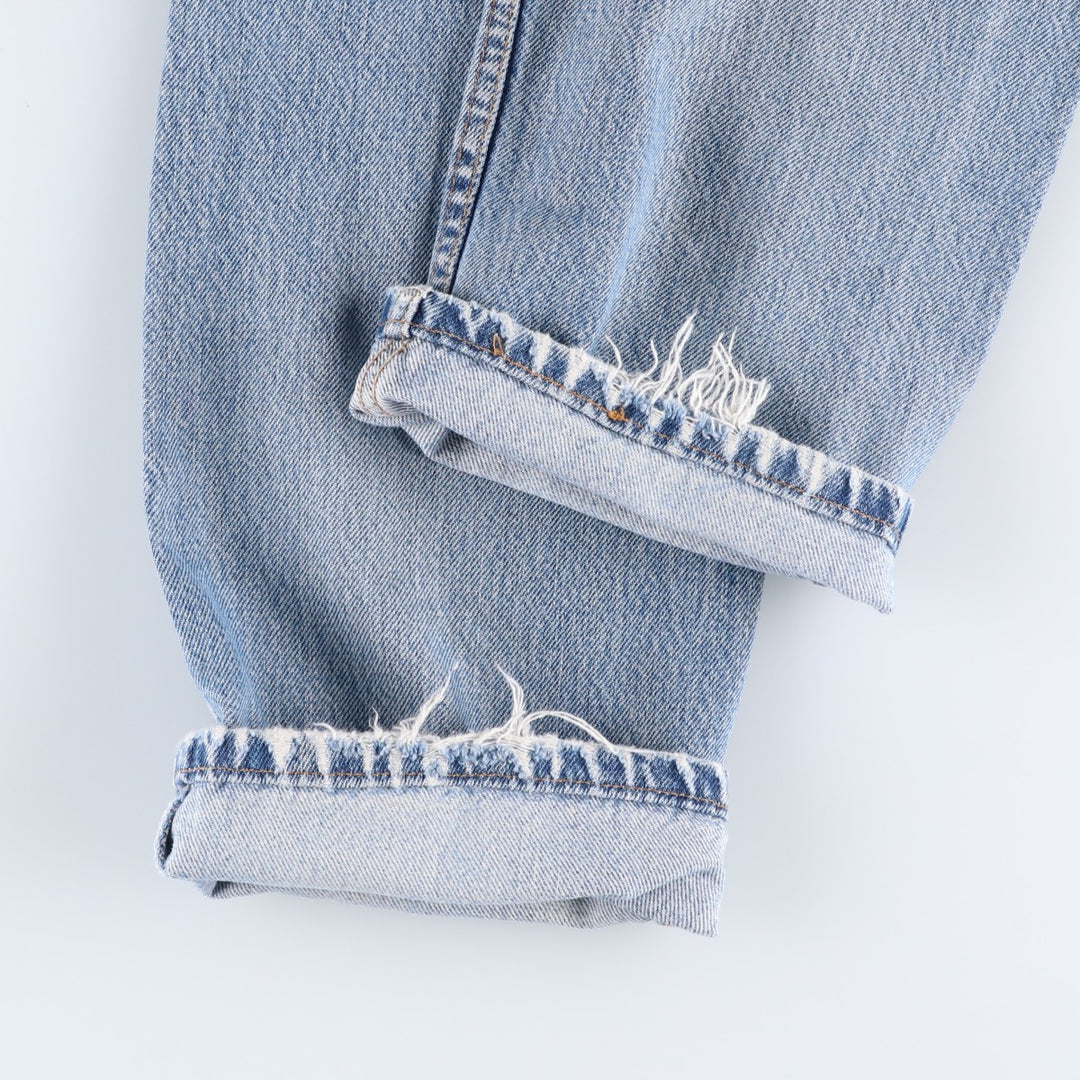 00'S Levi's 505 REGULAR FIT STRAIGHT LEG tapered denim pants made in USA men's w33 equivalent cotton Blue type light blue Vintage Second Hand