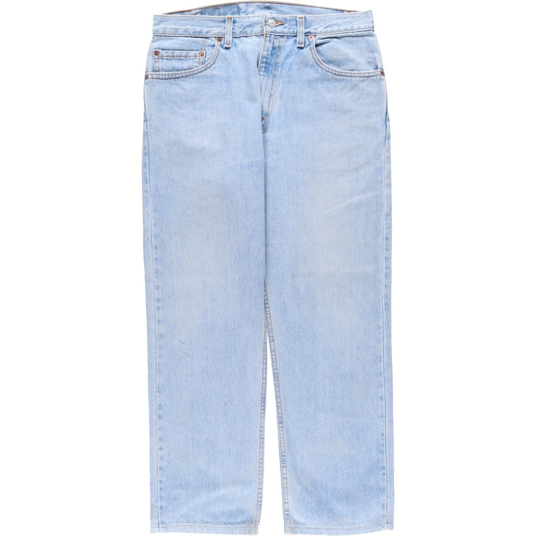 00'S Levi's 505 REGULAR FIT STRAIGHT LEG tapered denim pants made in USA, men's size w32 cotton blue type Vintage Second Hand