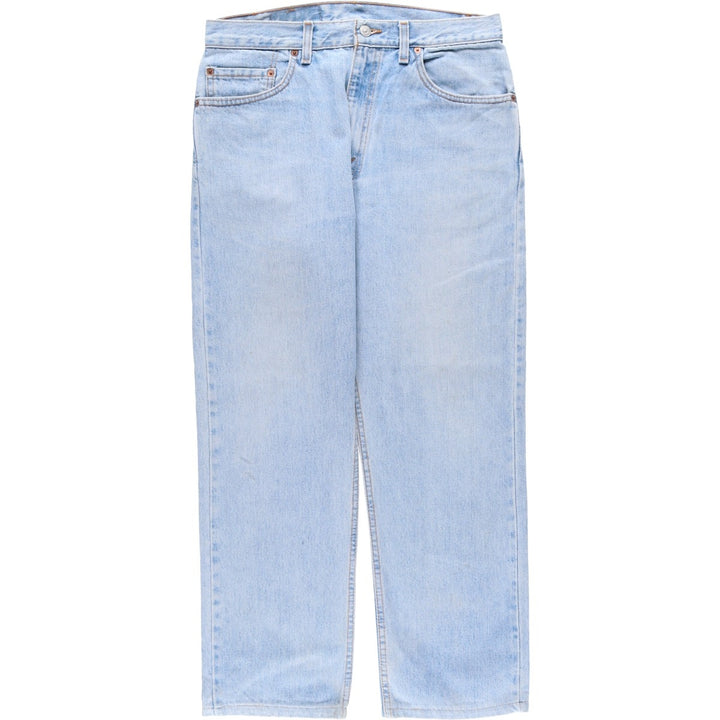 00'S Levi's 505 REGULAR FIT STRAIGHT LEG tapered denim pants made in USA, men's size w32 cotton blue type Vintage Second Hand