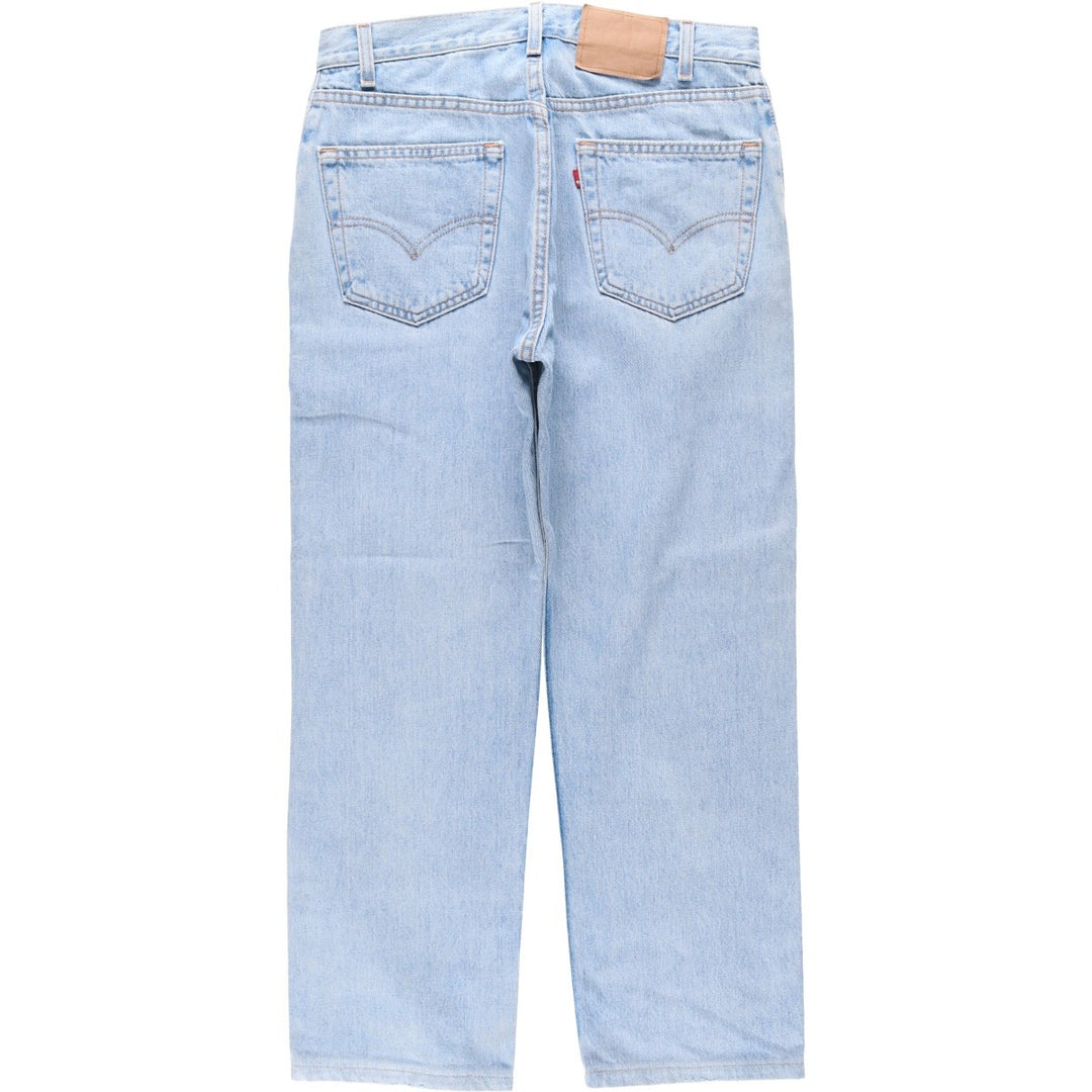 00'S Levi's 505 REGULAR FIT STRAIGHT LEG tapered denim pants made in USA, men's size w32 cotton blue type Vintage Second Hand
