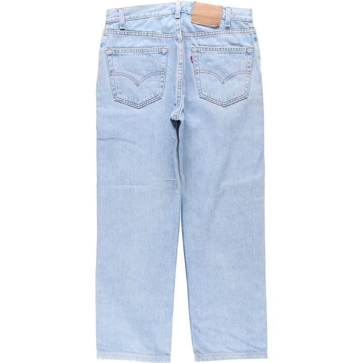 00'S Levi's 505 REGULAR FIT STRAIGHT LEG tapered denim pants made in USA, men's size w32 cotton blue type Vintage Second Hand
