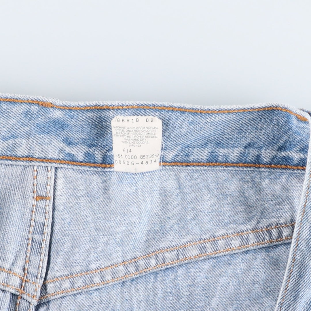 00'S Levi's 505 REGULAR FIT STRAIGHT LEG tapered denim pants made in USA, men's size w32 cotton blue type Vintage Second Hand