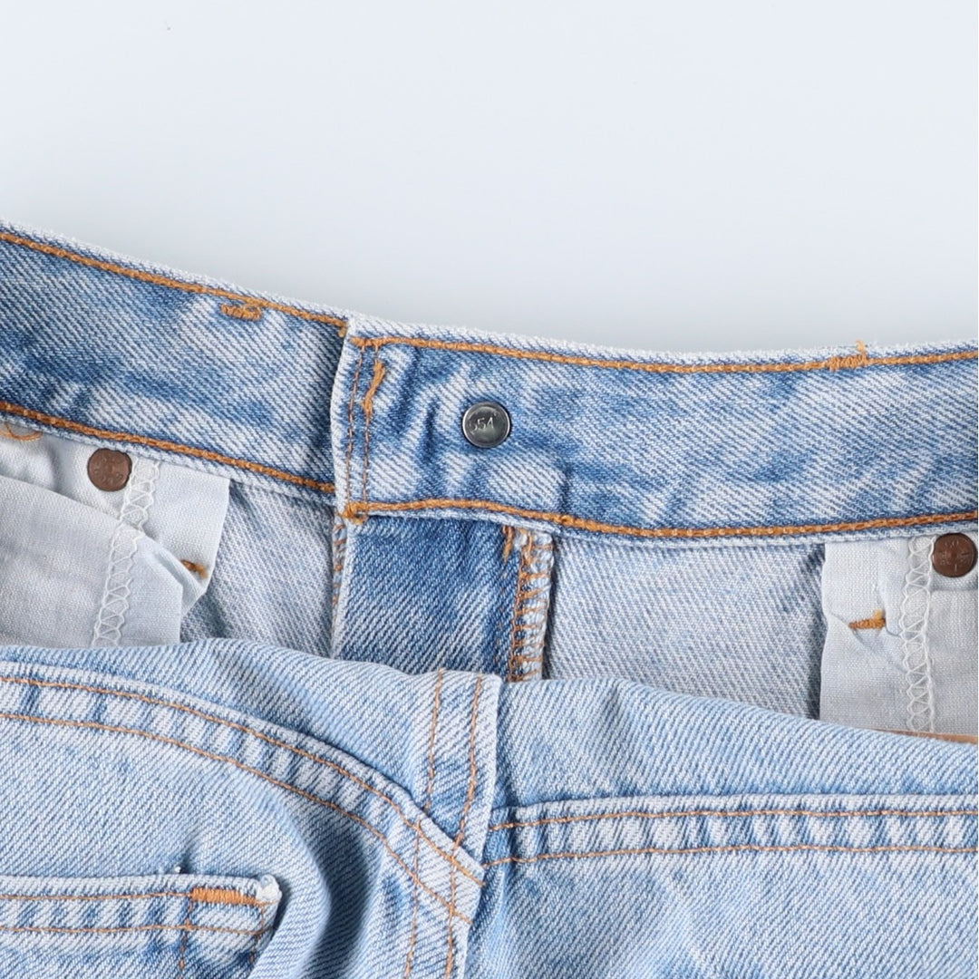 00'S Levi's 505 REGULAR FIT STRAIGHT LEG tapered denim pants made in USA, men's size w32 cotton blue type Vintage Second Hand
