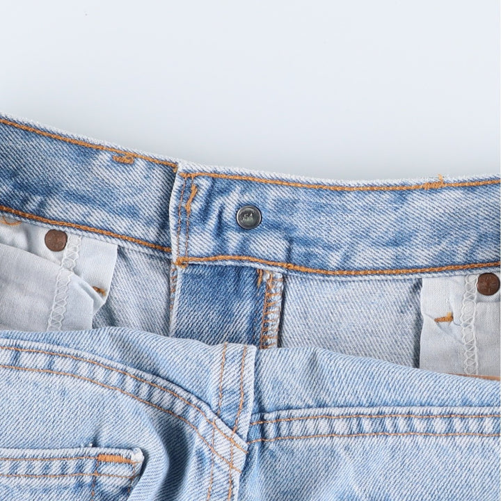 00'S Levi's 505 REGULAR FIT STRAIGHT LEG tapered denim pants made in USA, men's size w32 cotton blue type Vintage Second Hand