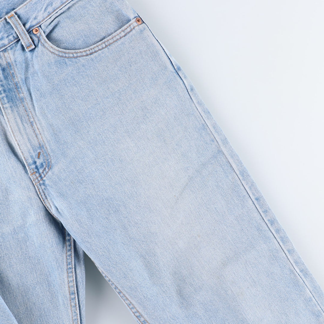 00'S Levi's 505 REGULAR FIT STRAIGHT LEG tapered denim pants made in USA, men's size w32 cotton blue type Vintage Second Hand
