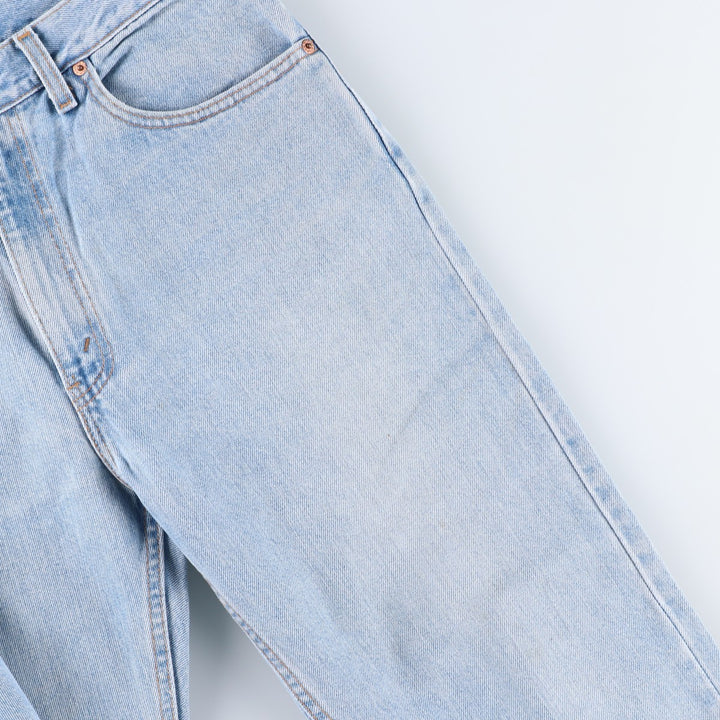 00'S Levi's 505 REGULAR FIT STRAIGHT LEG tapered denim pants made in USA, men's size w32 cotton blue type Vintage Second Hand