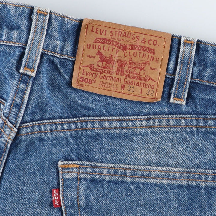 90'S Levi's 505 REGULAR FIT STRAIGHT LEG Tapered Denim Pants Made in USA Men's W31 Vintage cotton blue type Vintage Second Hand