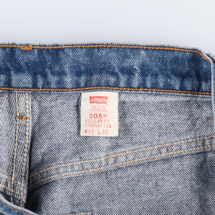 90'S Levi's 505 REGULAR FIT STRAIGHT LEG Tapered Denim Pants Made in USA Men's W31 Vintage cotton blue type Vintage Second Hand