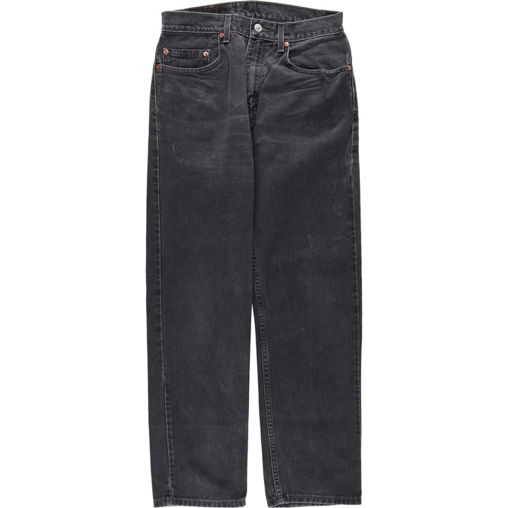 2000'S Levi's 505 Regular Fit Straight Leg Tapered Denim Pants, Black, Men's, Size W30 cotton black type Vintage Second Hand