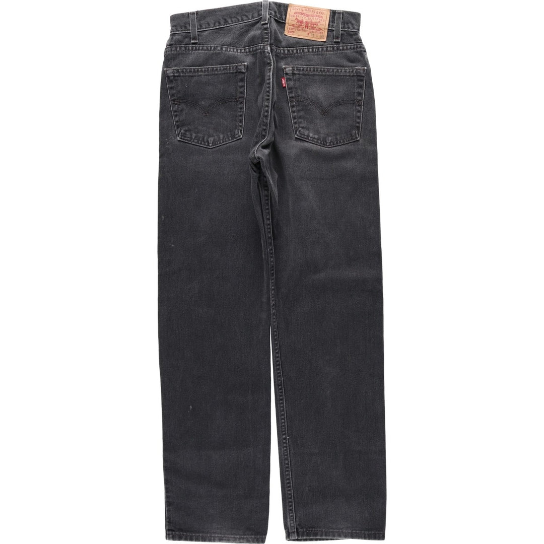 2000'S Levi's 505 Regular Fit Straight Leg Tapered Denim Pants, Black, Men's, Size W30 cotton black type Vintage Second Hand