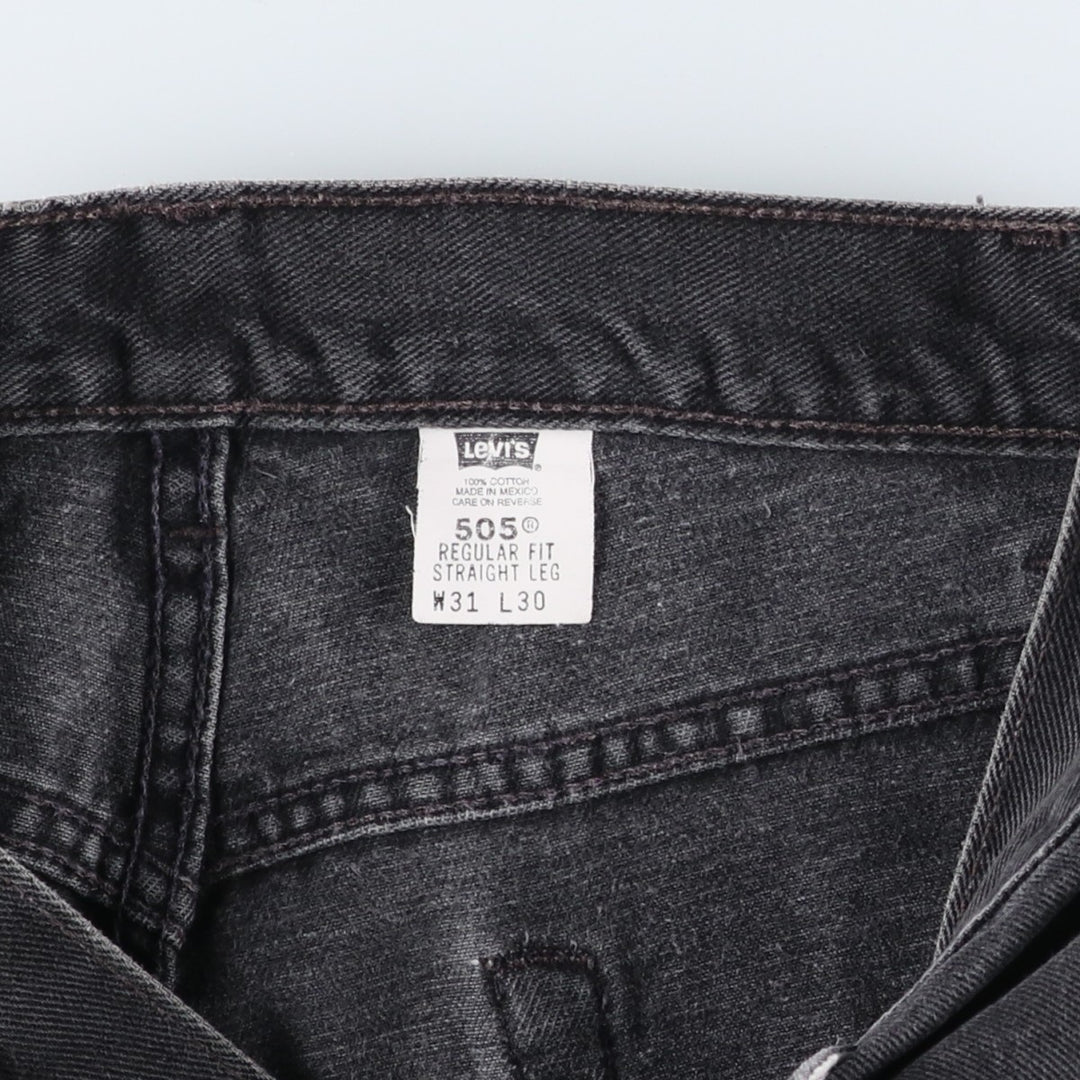 2000'S Levi's 505 Regular Fit Straight Leg Tapered Denim Pants, Black, Men's, Size W30 cotton black type Vintage Second Hand