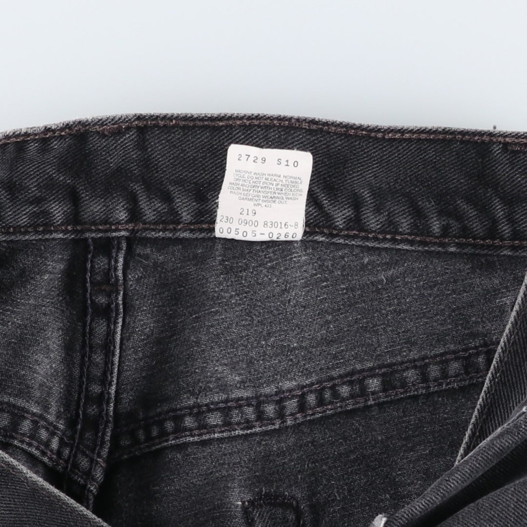 2000'S Levi's 505 Regular Fit Straight Leg Tapered Denim Pants, Black, Men's, Size W30 cotton black type Vintage Second Hand