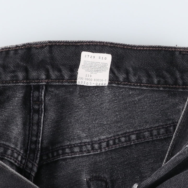 2000'S Levi's 505 Regular Fit Straight Leg Tapered Denim Pants, Black, Men's, Size W30 cotton black type Vintage Second Hand