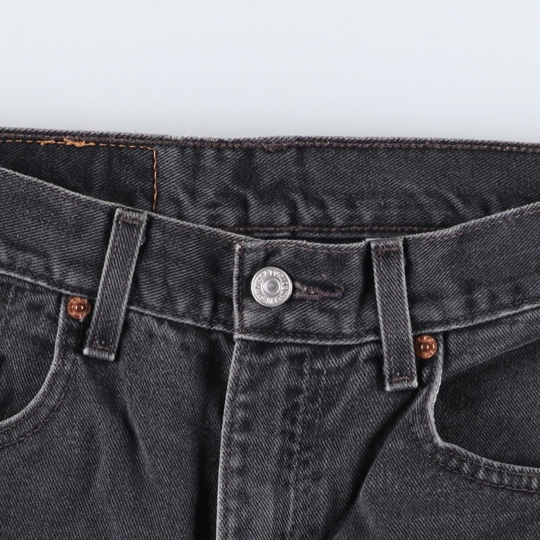 2000'S Levi's 505 Regular Fit Straight Leg Tapered Denim Pants, Black, Men's, Size W30 cotton black type Vintage Second Hand