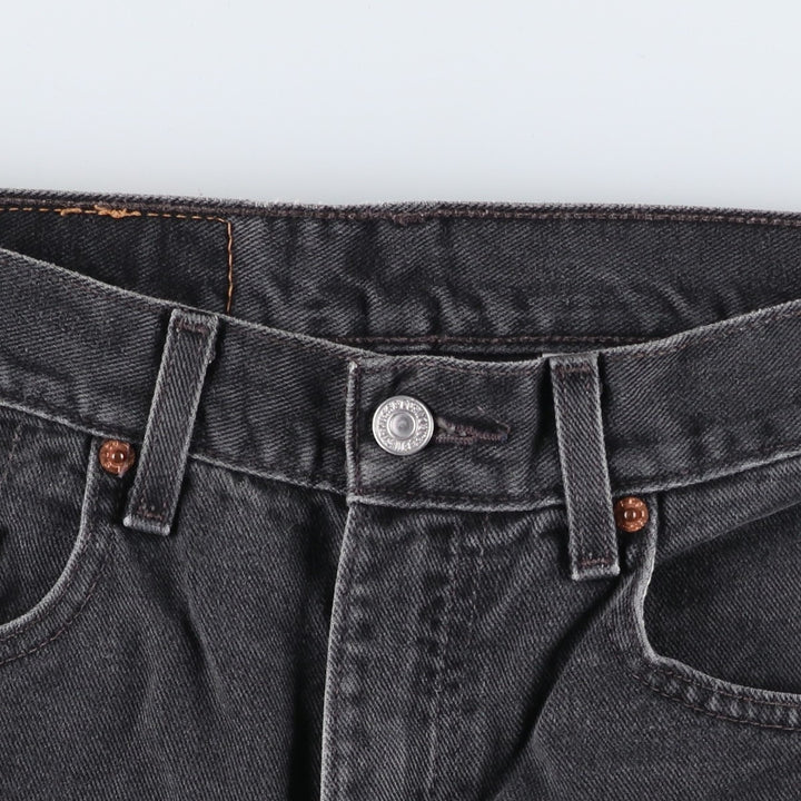 2000'S Levi's 505 Regular Fit Straight Leg Tapered Denim Pants, Black, Men's, Size W30 cotton black type Vintage Second Hand