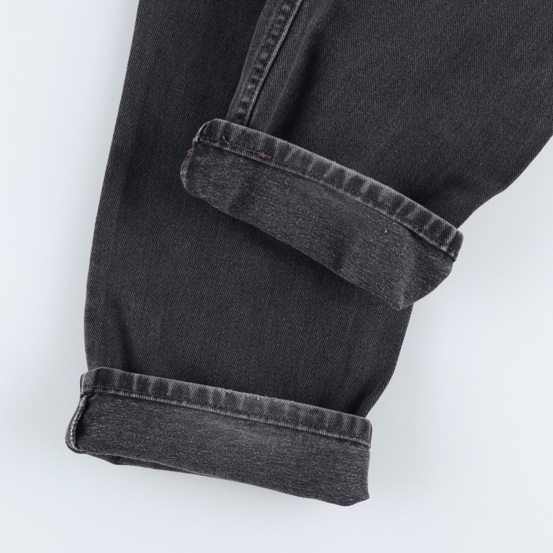 2000'S Levi's 505 Regular Fit Straight Leg Tapered Denim Pants, Black, Men's, Size W30 cotton black type Vintage Second Hand