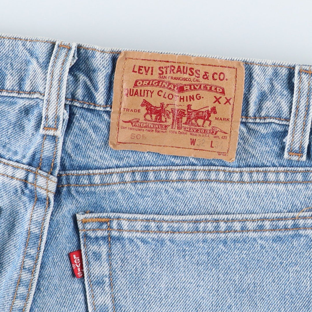 Levi's 505-0290 Tapered Denim Pants, Made in USA, Men's Size W30 (approx.) cotton blue type Vintage Second Hand