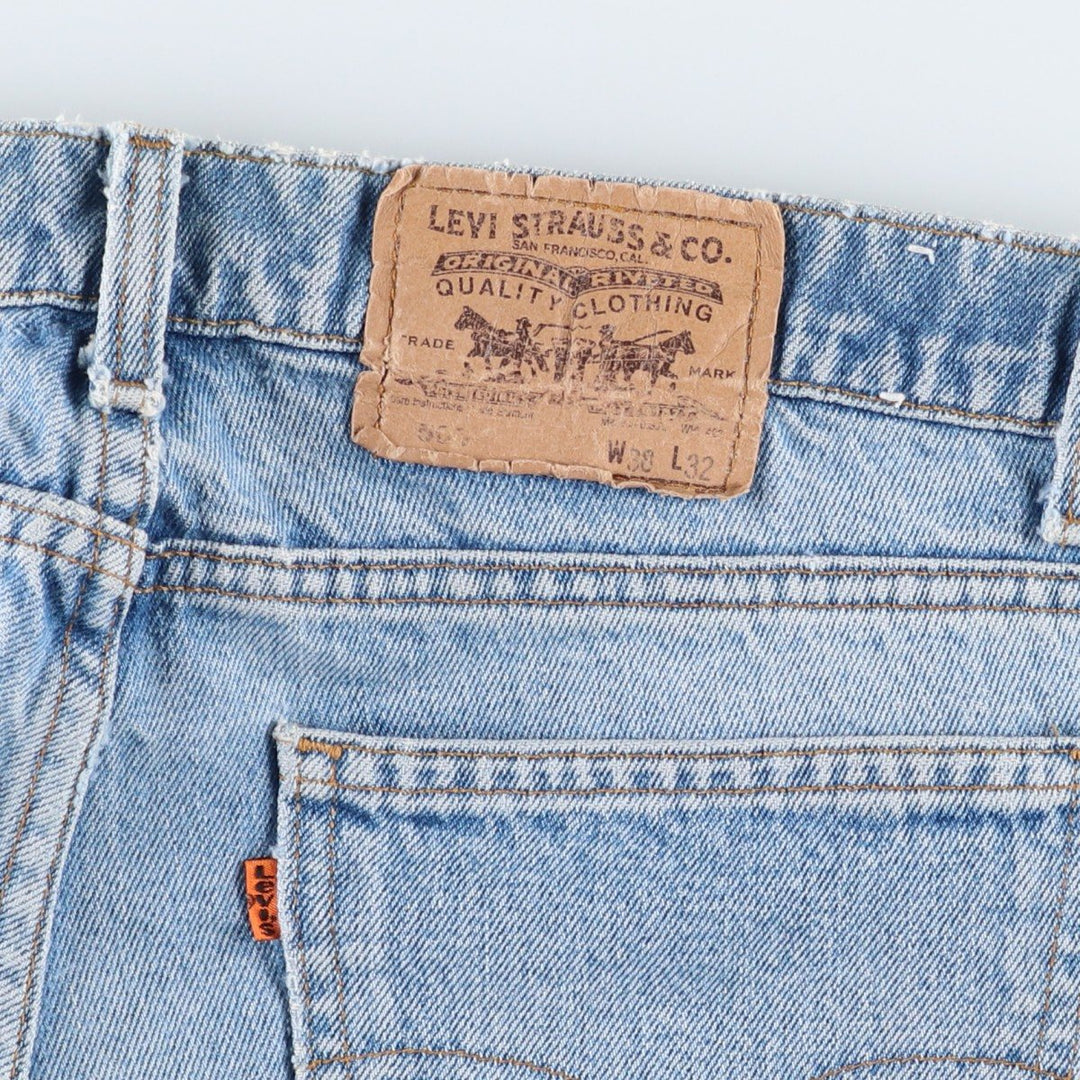 1990'S Levi's 505-0202 Orange Tab Tapered Denim Pants, Made in USA, Men's W36 (approx.), Vintage cotton blue type Vintage Second Hand
