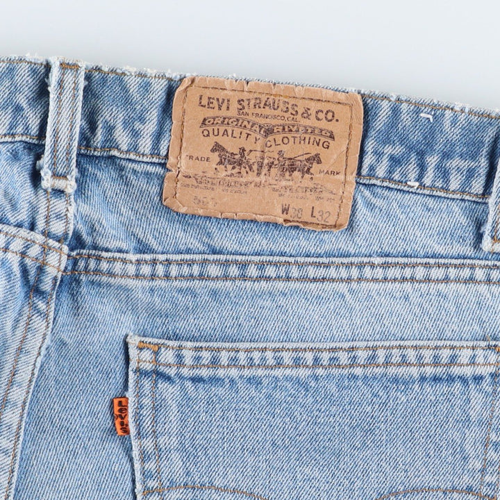 1990'S Levi's 505-0202 Orange Tab Tapered Denim Pants, Made in USA, Men's W36 (approx.), Vintage cotton blue type Vintage Second Hand