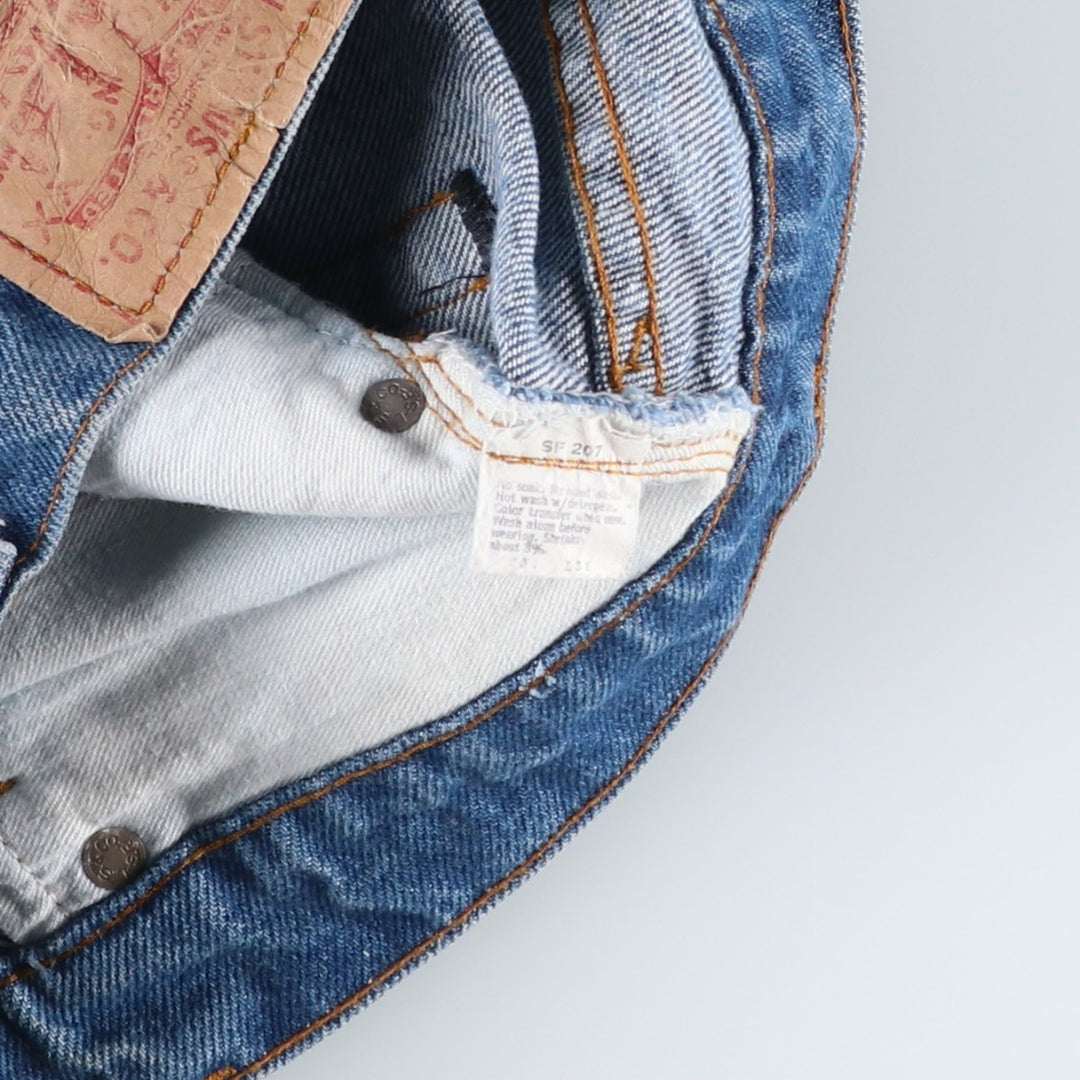 Levi's 505-0217 Tapered Denim Pants, Made in USA, Men's Size W30 (approx.) cotton blue type Vintage Second Hand