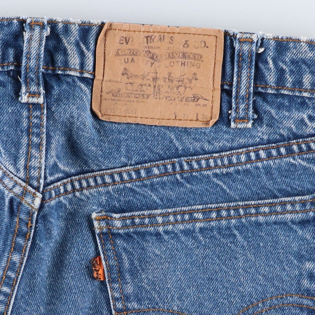 1980'S Levi's 20505-0217 Orange Tab Tapered Denim Pants, Made in USA, Men's Size W30 (approx.), Vintage cotton blue type Vintage Second Hand