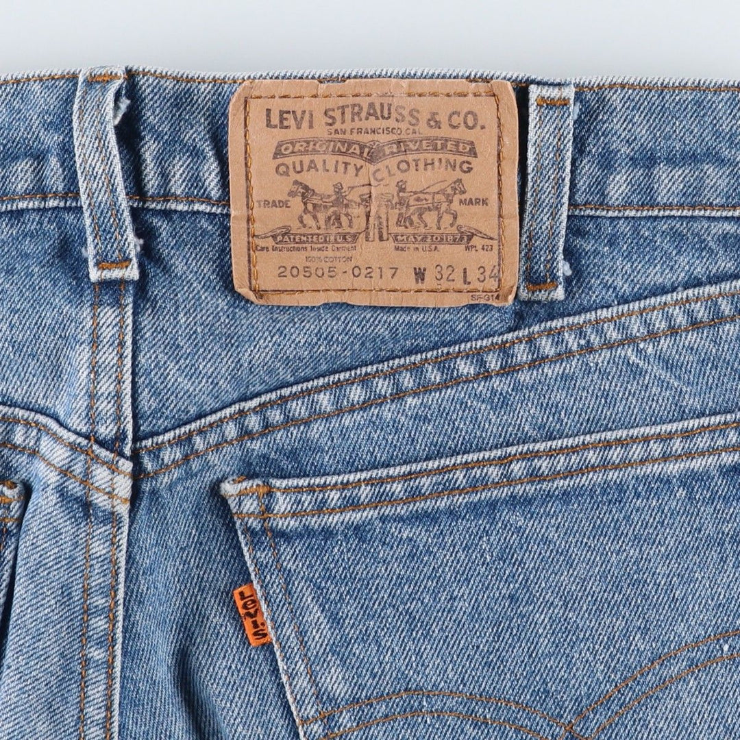 1980'S Levi's 20505-0217 Orange Tab Tapered Denim Pants, Made in USA, Men's Size W30 (approx.), Vintage cotton blue type Vintage Second Hand