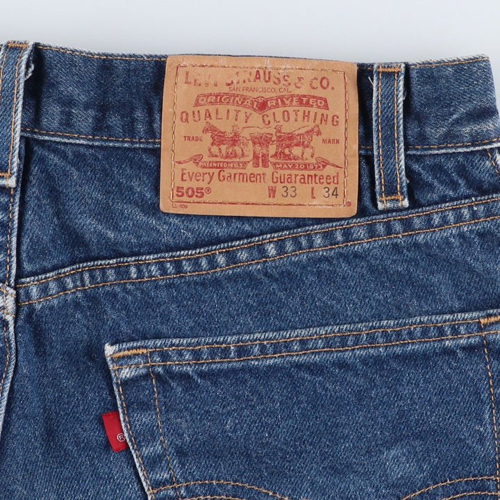2000'S Levi's 505-0216 Regular Fit Straight Leg Tapered Denim Pants, Men's Size W31 (approx.) cotton navy blue type Vintage Second Hand