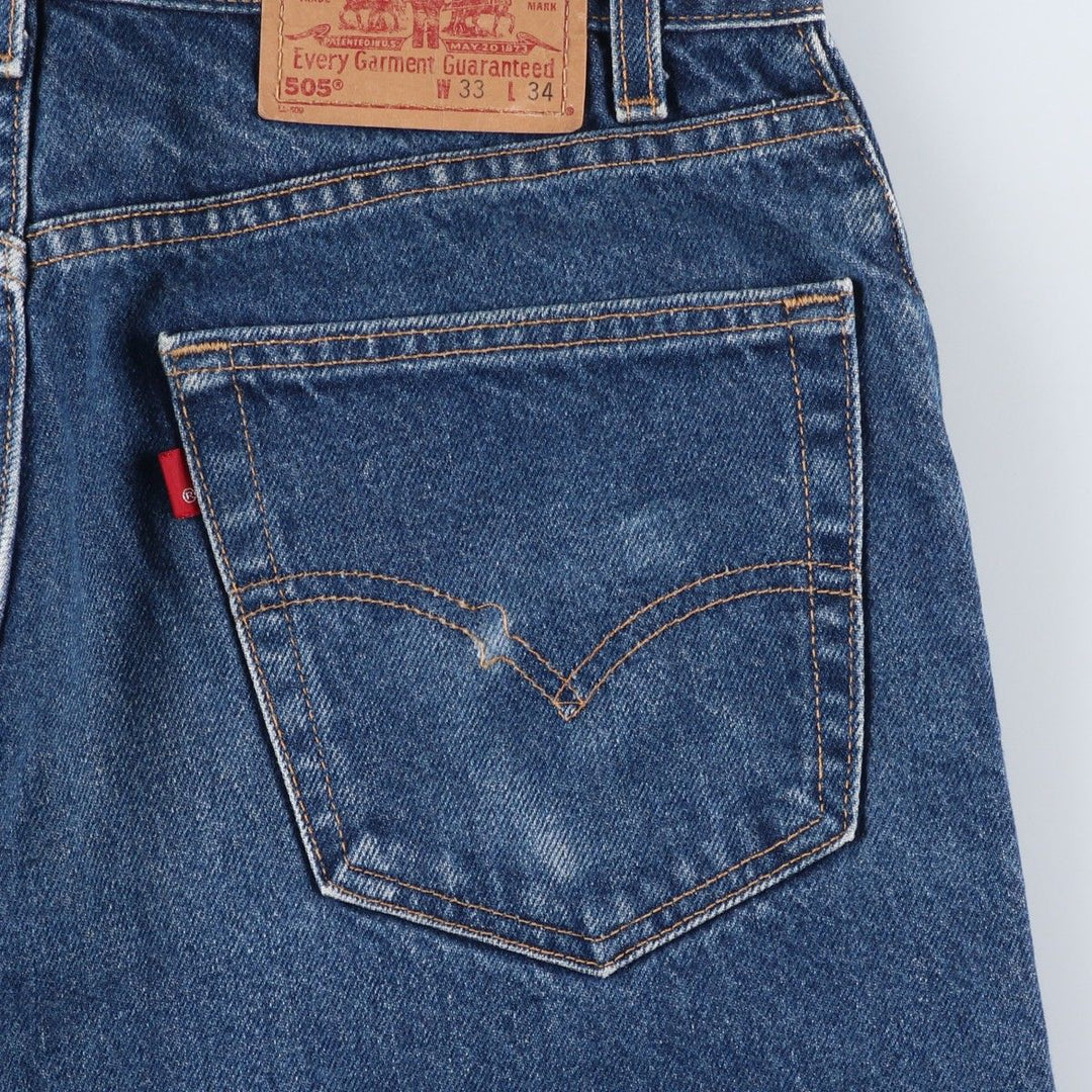 2000'S Levi's 505-0216 Regular Fit Straight Leg Tapered Denim Pants, Men's Size W31 (approx.) cotton navy blue type Vintage Second Hand