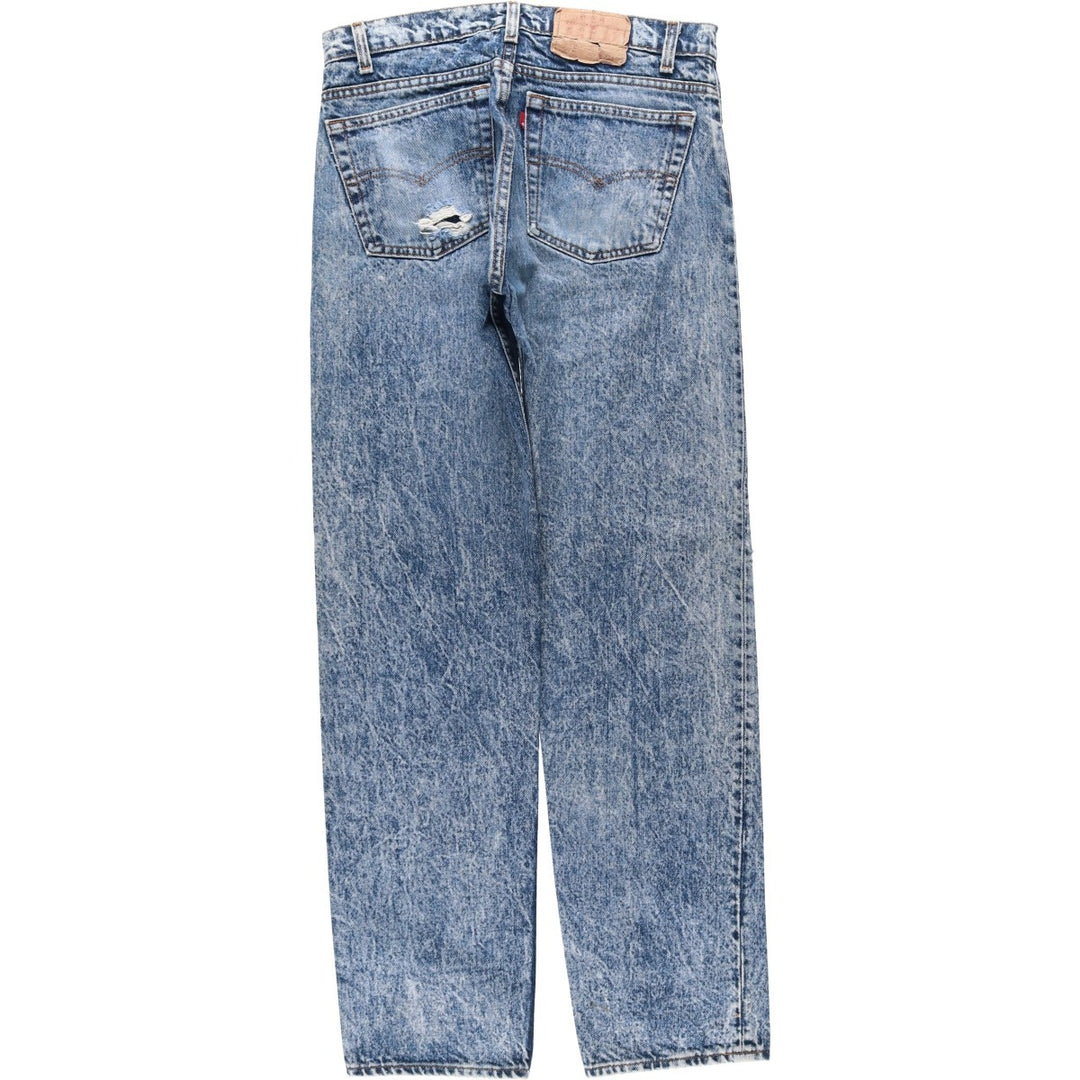 1980'S Levi's 505-0212 Chemical Wash Tapered Denim Pants, Made in USA, Men's Size W32 (approx.), Vintage cotton blue type Vintage Second Hand