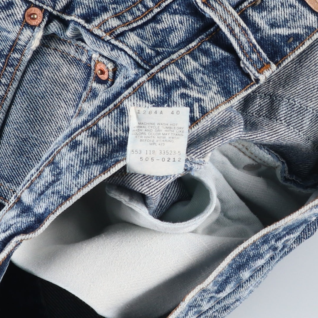 1980'S Levi's 505-0212 Chemical Wash Tapered Denim Pants, Made in USA, Men's Size W32 (approx.), Vintage cotton blue type Vintage Second Hand