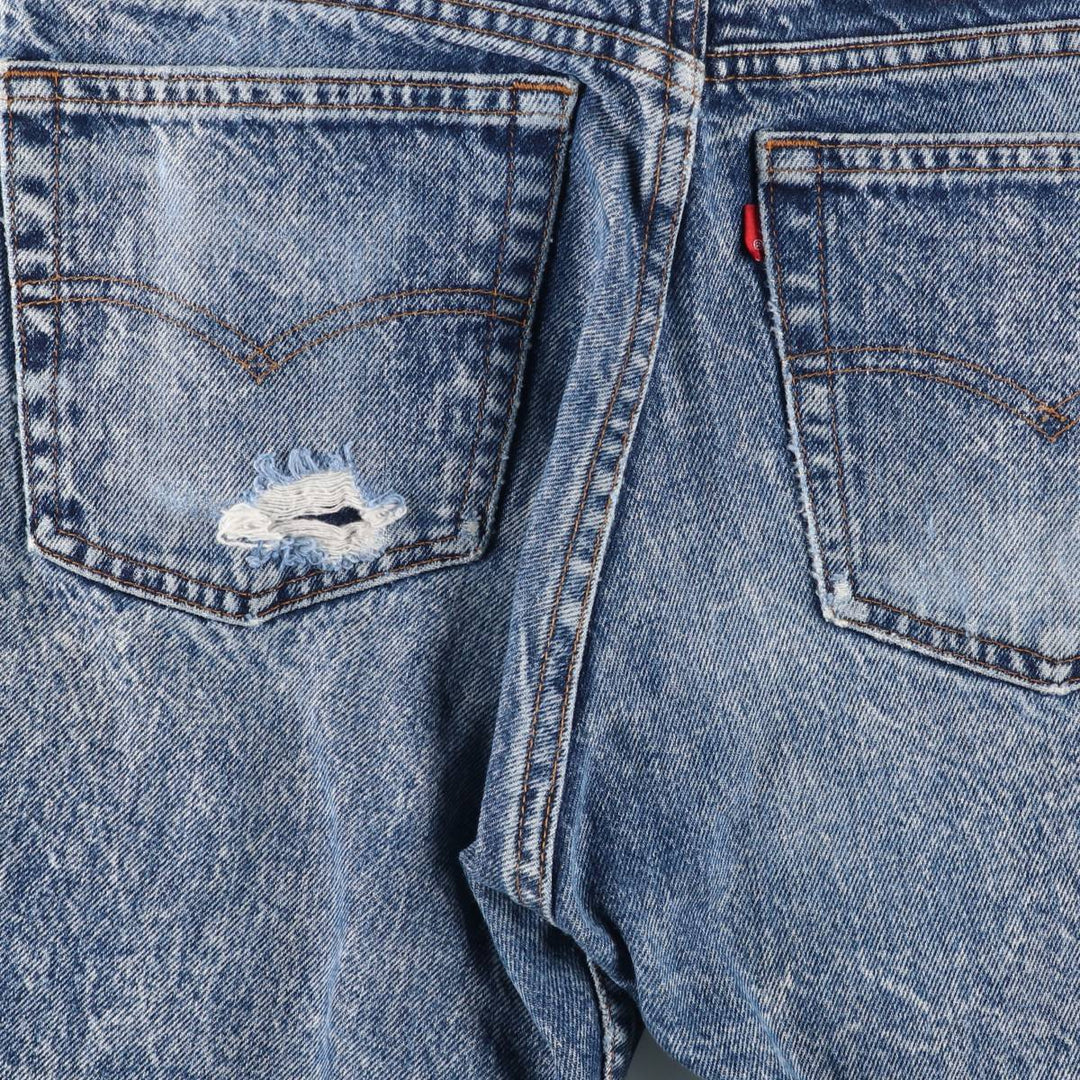 1980'S Levi's 505-0212 Chemical Wash Tapered Denim Pants, Made in USA, Men's Size W32 (approx.), Vintage cotton blue type Vintage Second Hand