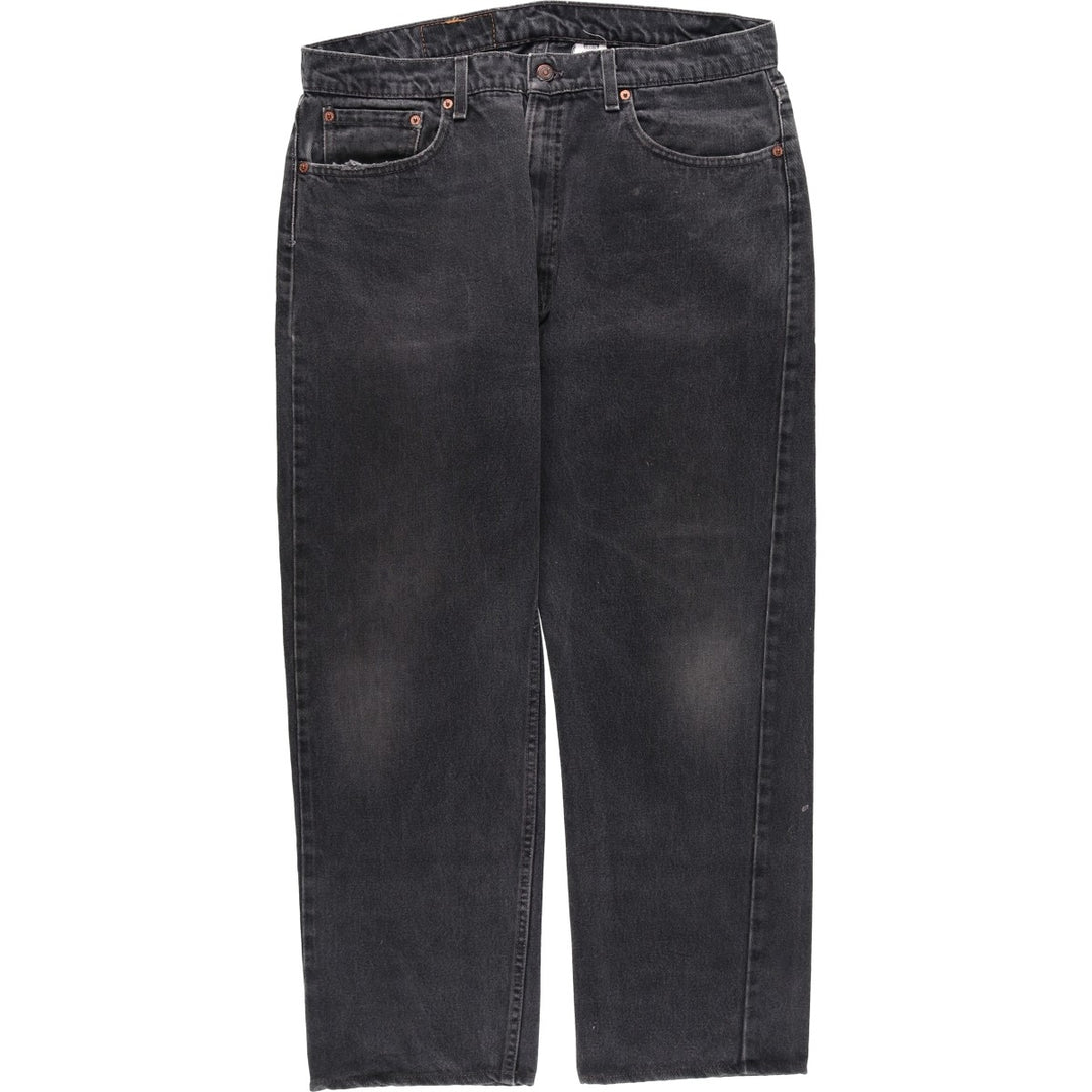 90'S Levi's 505-0260 Regular Fit Straight Leg Black Denim Tapered Jeans, Made in USA, Men's Size W37 (approx.) cotton black type Vintage Second Hand