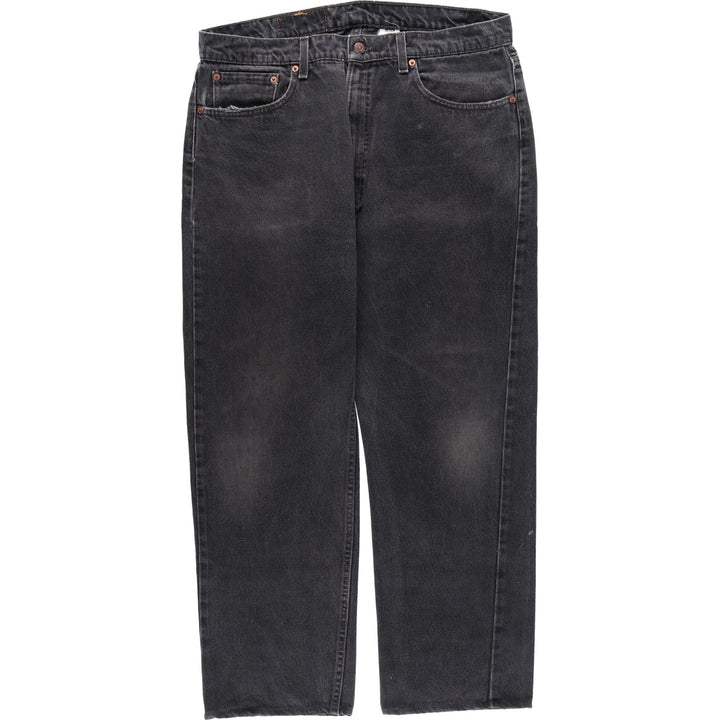 90'S Levi's 505-0260 Regular Fit Straight Leg Black Denim Tapered Jeans, Made in USA, Men's Size W37 (approx.) cotton black type Vintage Second Hand