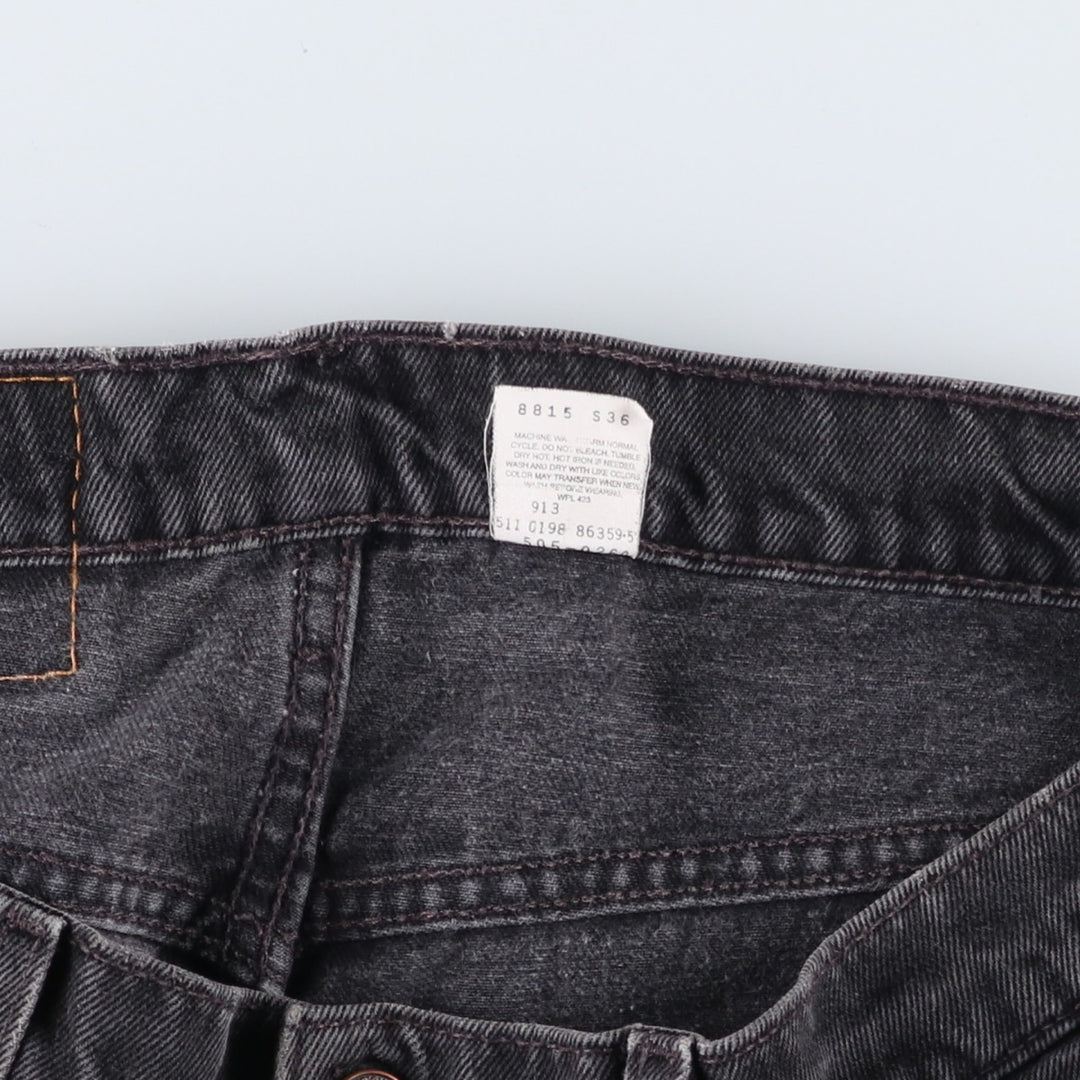90'S Levi's 505-0260 Regular Fit Straight Leg Black Denim Tapered Jeans, Made in USA, Men's Size W37 (approx.) cotton black type Vintage Second Hand