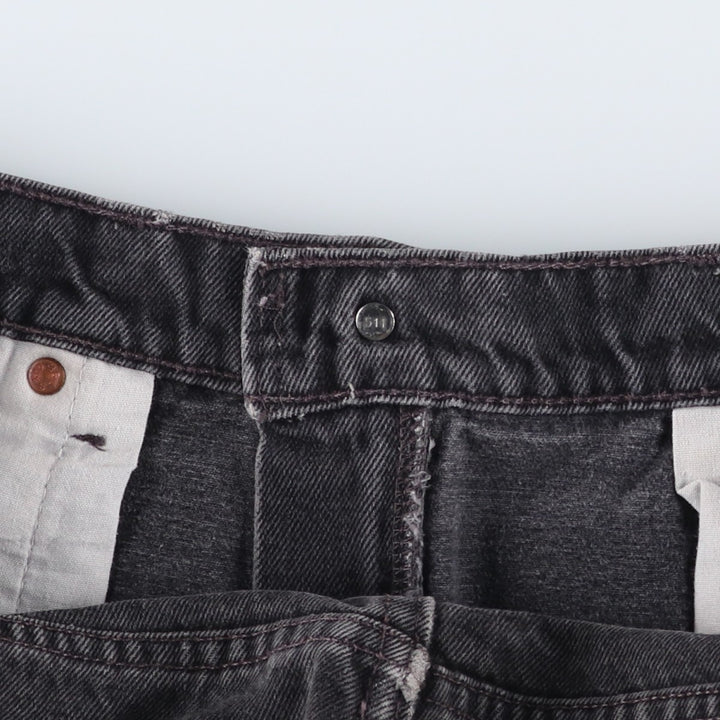 90'S Levi's 505-0260 Regular Fit Straight Leg Black Denim Tapered Jeans, Made in USA, Men's Size W37 (approx.) cotton black type Vintage Second Hand