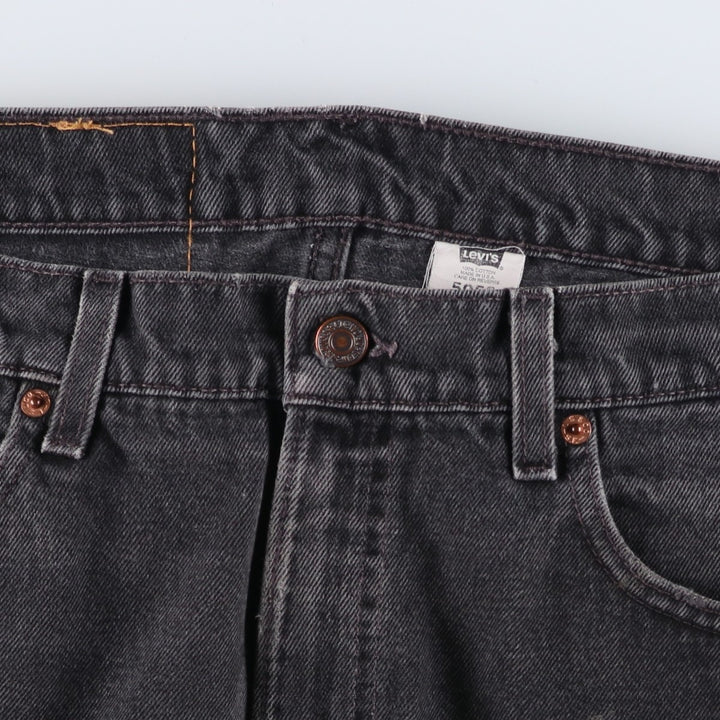 90'S Levi's 505-0260 Regular Fit Straight Leg Black Denim Tapered Jeans, Made in USA, Men's Size W37 (approx.) cotton black type Vintage Second Hand