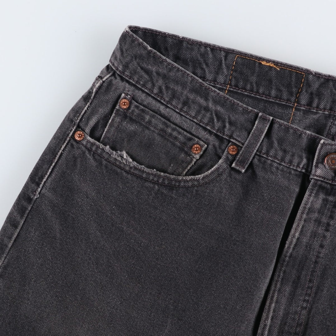90'S Levi's 505-0260 Regular Fit Straight Leg Black Denim Tapered Jeans, Made in USA, Men's Size W37 (approx.) cotton black type Vintage Second Hand