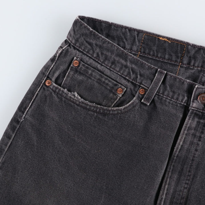 90'S Levi's 505-0260 Regular Fit Straight Leg Black Denim Tapered Jeans, Made in USA, Men's Size W37 (approx.) cotton black type Vintage Second Hand