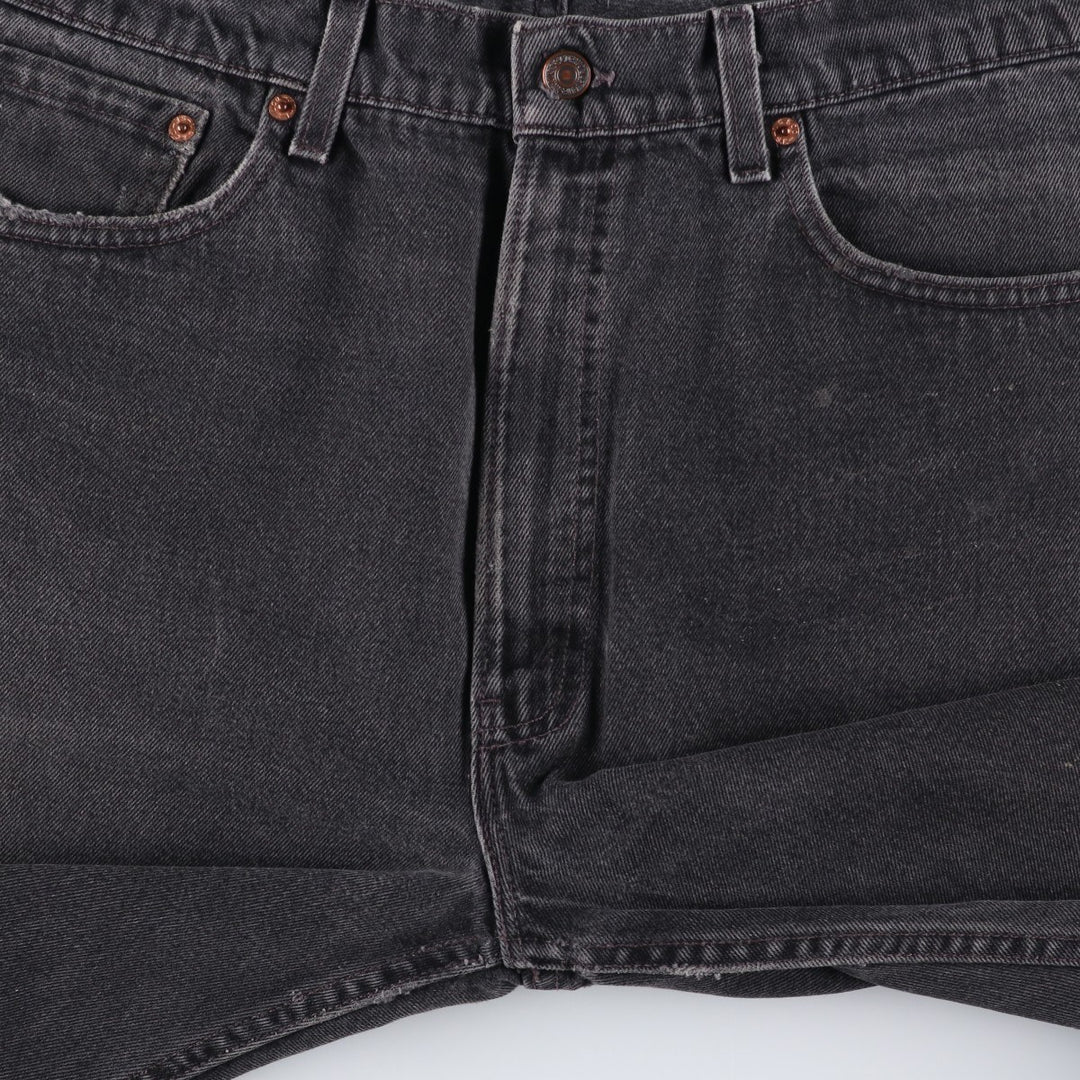 90'S Levi's 505-0260 Regular Fit Straight Leg Black Denim Tapered Jeans, Made in USA, Men's Size W37 (approx.) cotton black type Vintage Second Hand