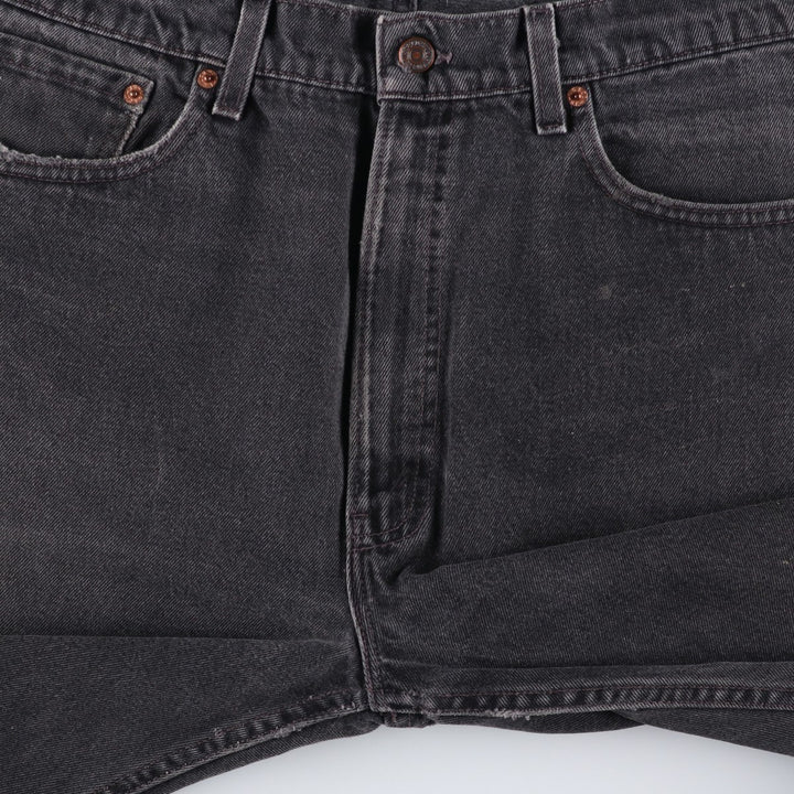 90'S Levi's 505-0260 Regular Fit Straight Leg Black Denim Tapered Jeans, Made in USA, Men's Size W37 (approx.) cotton black type Vintage Second Hand