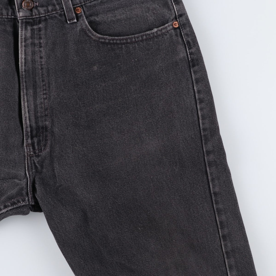 90'S Levi's 505-0260 Regular Fit Straight Leg Black Denim Tapered Jeans, Made in USA, Men's Size W37 (approx.) cotton black type Vintage Second Hand