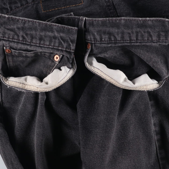 90'S Levi's 505-0260 Regular Fit Straight Leg Black Denim Tapered Jeans, Made in USA, Men's Size W37 (approx.) cotton black type Vintage Second Hand
