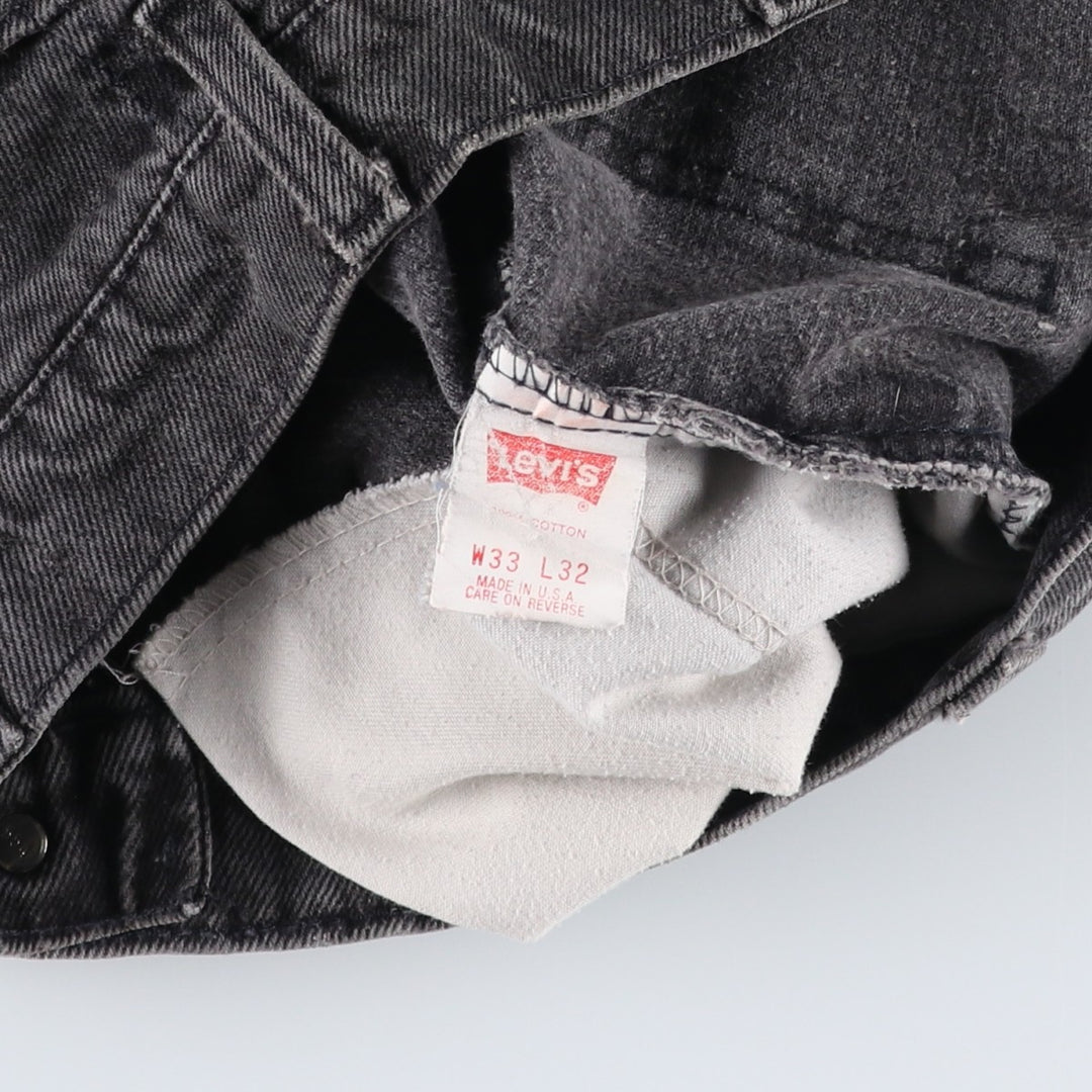 1990'S Levi's 40505-4159 Black Denim Tapered Jeans, Made in USA, Men's W32 (approx.), Vintage cotton black type Vintage Second Hand