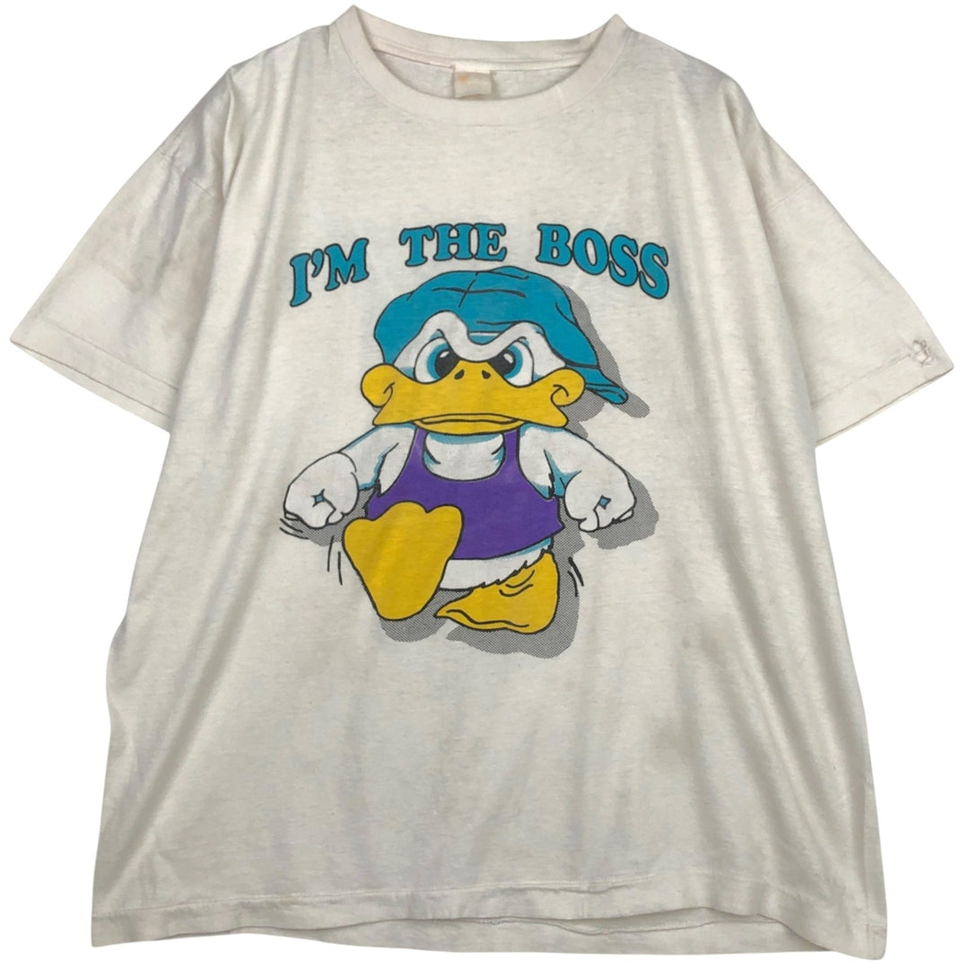 90'S Vintage Printed T-Shirt, Men's XL unclear white type Vintage Second Hand